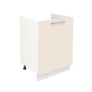 Шкаф нижний под мойку ШНМ 600-1 Корпус: ЛДСП белый 16мм; фасад: фрезеровка Олива, МДФ глянец ваниль 16мм