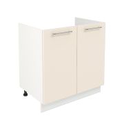 Шкаф нижний под мойку ШНМ 800 Корпус: ЛДСП белый 16мм; фасад: фрезеровка Олива, МДФ глянец ваниль 16мм