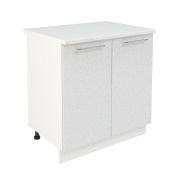 Шкаф нижний ШН 800 Корпус: ЛДСП белый 16мм; фасад: фрезеровка Олива, МДФ металлик белый 16мм