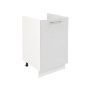 Шкаф нижний под мойку ШНМ 500 Корпус: ЛДСП белый 16мм; фасад: фрезеровка Олива, МДФ металлик белый 16мм