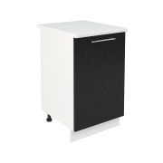 Шкаф нижний ШН 500 Корпус: ЛДСП белый 16мм; фасад: фрезеровка Олива, МДФ металлик черный 16мм