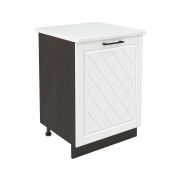 Шкаф нижний ШН 600-1 Корпус: ЛДСП венге 16мм; фасад: фрезеровка Барселона, МДФ белое дерево 16мм