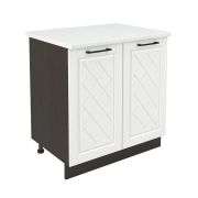 Шкаф нижний ШН 800 Корпус: ЛДСП венге 16мм; фасад: фрезеровка Барселона, МДФ белое дерево 16мм