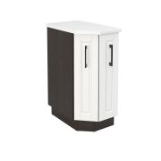 Шкаф нижний торцевой ШНТ 360 Корпус: ЛДСП венге 16мм; фасад: фрезеровка Барселона, МДФ белое дерево 16мм