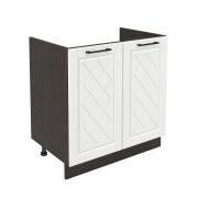 Шкаф нижний под мойку ШНМ 800 Корпус: ЛДСП венге 16мм; фасад: фрезеровка Барселона, МДФ белое дерево 16мм