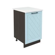 Шкаф нижний ШН 500 Корпус: ЛДСП венге 16мм; фасад: фрезеровка Барселона, МДФ голубой тик 16мм