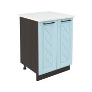 Шкаф нижний ШН 600 Корпус: ЛДСП венге 16мм; фасад: фрезеровка Барселона, МДФ голубой тик 16мм
