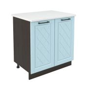 Шкаф нижний ШН 800 Корпус: ЛДСП венге 16мм; фасад: фрезеровка Барселона, МДФ голубой тик 16мм