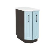 Шкаф нижний торцевой ШНТ 360 Корпус: ЛДСП венге 16мм; фасад: фрезеровка Барселона, МДФ голубой тик 16мм