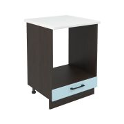 Шкаф нижний духовой ШНД 600 Корпус: ЛДСП венге 16мм; фасад: фрезеровка Барселона, МДФ голубой тик 16мм