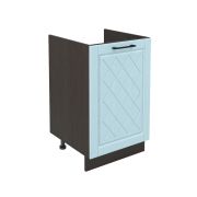 Шкаф нижний под мойку ШНМ 500 Корпус: ЛДСП венге 16мм; фасад: фрезеровка Барселона, МДФ голубой тик 16мм