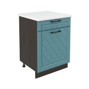 Шкаф нижний с ящиком ШН1Я 600 Корпус: ЛДСП венге 16мм; фасад: фрезеровка Барселона, МДФ морское дерево 16мм