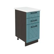 Шкаф нижний с ящиками ШН3Я 400 Корпус: ЛДСП венге 16мм; фасад: фрезеровка Барселона, МДФ морское дерево 16мм