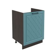 Шкаф нижний под мойку ШНМ 600-1 Корпус: ЛДСП венге 16мм; фасад: фрезеровка Барселона, МДФ морское дерево 16мм