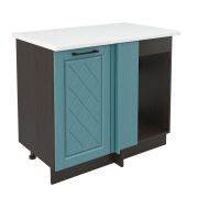 Шкаф нижний угловой  ШНУП 1000 Корпус: ЛДСП венге 16мм; фасад: фрезеровка Барселона, МДФ морское дерево 16мм