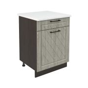 Шкаф нижний с ящиком ШН1Я 600 Корпус: ЛДСП венге 16мм; фасад: фрезеровка Барселона, МДФ седой клен 16мм