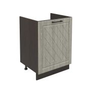 Шкаф нижний под мойку ШНМ 600-1 Корпус: ЛДСП венге 16мм; фасад: фрезеровка Барселона, МДФ седой клен 16мм
