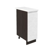 Шкаф нижний ШН 300 Корпус: ЛДСП венге 16мм; фасад: фрезеровка Бруклин, МДФ бетон белый 16мм