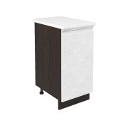 Шкаф нижний ШН 400 Корпус: ЛДСП венге 16мм; фасад: фрезеровка Бруклин, МДФ бетон белый 16мм