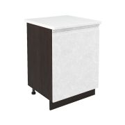 Шкаф нижний ШН 600-1 Корпус: ЛДСП венге 16мм; фасад: фрезеровка Бруклин, МДФ бетон белый 16мм