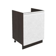 Шкаф нижний под мойку ШНМ 600-1 Корпус: ЛДСП венге 16мм; фасад: фрезеровка Бруклин, МДФ бетон белый 16мм