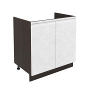 Шкаф нижний под мойку ШНМ 800 Корпус: ЛДСП венге 16мм; фасад: фрезеровка Бруклин, МДФ бетон белый 16мм