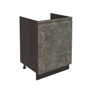 Шкаф нижний под мойку ШНМ 600-1 Корпус: ЛДСП венге 16мм; фасад: фрезеровка Бруклин, МДФ бетон коричневый 16мм