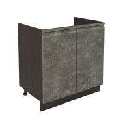 Шкаф нижний под мойку ШНМ 800 Корпус: ЛДСП венге 16мм; фасад: фрезеровка Бруклин, МДФ бетон коричневый 16мм