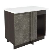 Шкаф нижний угловой  ШНУП 1000 Корпус: ЛДСП венге 16мм; фасад: фрезеровка Бруклин, МДФ бетон коричневый 16мм