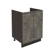 Шкаф нижний под мойку ШНМ 600 Корпус: ЛДСП венге 16мм; фасад: фрезеровка Бруклин, МДФ бетон коричневый 16мм