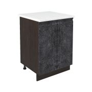 Шкаф нижний ШН 600 Корпус: ЛДСП венге 16мм; фасад: фрезеровка Бруклин, МДФ бетон черный 16мм
