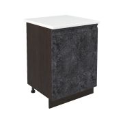 Шкаф нижний ШН 600-1 Корпус: ЛДСП венге 16мм; фасад: фрезеровка Бруклин, МДФ бетон черный 16мм