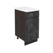 Шкаф нижний с ящиком ШН1Я 400 Корпус: ЛДСП венге 16мм; фасад: фрезеровка Бруклин, МДФ бетон черный 16мм