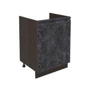 Шкаф нижний под мойку ШНМ 600-1 Корпус: ЛДСП венге 16мм; фасад: фрезеровка Бруклин, МДФ бетон черный 16мм