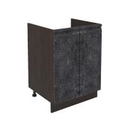 Шкаф нижний под мойку ШНМ 600 Корпус: ЛДСП венге 16мм; фасад: фрезеровка Бруклин, МДФ бетон черный 16мм