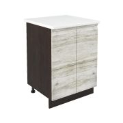 Шкаф нижний ШН 600 Корпус: ЛДСП венге 16мм; фасад: фрезеровка Бруклин, МДФ клен скандинавский 16 мм