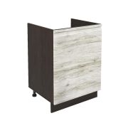 Шкаф нижний под мойку ШНМ 600-1 Корпус: ЛДСП венге 16мм; фасад: фрезеровка Бруклин, МДФ клен скандинавский 16 мм