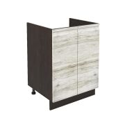 Шкаф нижний под мойку ШНМ 600 Корпус: ЛДСП венге 16мм; фасад: фрезеровка Бруклин, МДФ клен скандинавский 16 мм