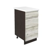 Шкаф нижний с ящиком ШН1Я 400 Корпус: ЛДСП венге 16мм; фасад: фрезеровка Бруклин, МДФ клен скандинавский 16мм