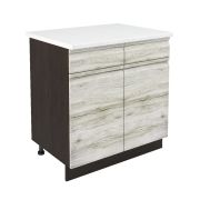 Шкаф нижний с ящиками ШН2Я 800 Корпус: ЛДСП венге 16мм; фасад: фрезеровка Бруклин, МДФ клен скандинавский 16мм