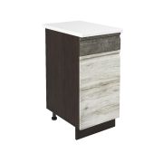 Шкаф нижний с ящиком ШН1Я 400 Корпус: ЛДСП венге 16мм; фасад: фрезеровка Бруклин, МДФ клен скандинавский/бетон коричневый 16мм