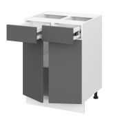 Шкаф нижний с ящиками ШН2Я 600 Корпус: ЛДСП венге 16мм; фасад: фрезеровка Гренада, МДФ бразильский орех 16мм