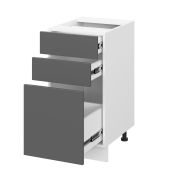 Шкаф нижний с ящиками ШН3Я 400 Корпус: ЛДСП венге 16мм; фасад: фрезеровка Гренада, МДФ бразильский орех 16мм