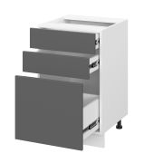 Шкаф нижний с ящиками ШН3Я 500 Корпус: ЛДСП венге 16мм; фасад: фрезеровка Гренада, МДФ сандал 16мм