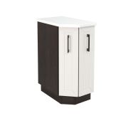 Шкаф нижний торцевой ШНТ 360 Корпус: ЛДСП венге 16мм; фасад: фрезеровка Кельн, МДФ софт бланж 16мм