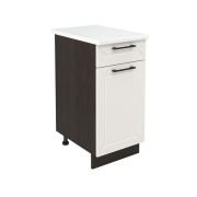 Шкаф нижний с ящиком ШН1Я 400 Корпус: ЛДСП венге 16мм; фасад: фрезеровка Кельн, МДФ софт бланж 16мм