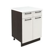 Шкаф нижний с ящиками ШН2Я 600 Корпус: ЛДСП венге 16мм; фасад: фрезеровка Кельн, МДФ софт бланж 16мм