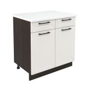 Шкаф нижний с ящиками ШН2Я 800 Корпус: ЛДСП венге 16мм; фасад: фрезеровка Кельн, МДФ софт бланж 16мм