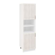 Пенал ПД600-11 Корпус: ЛДСП белый 16мм; фасад: фрезеровка Гренада, МДФ сандал 16мм