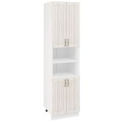 Пенал (премьер) ПД600Н-22 Корпус: ЛДСП белый 16мм; фасад: фрезеровка Гренада, МДФ сандал 16мм